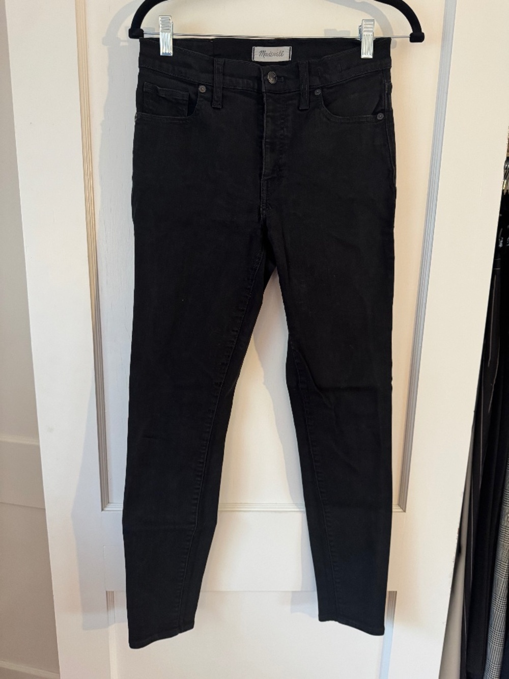 Madewell 9inch High Rise Black Skinny Jeans, Size 28 T